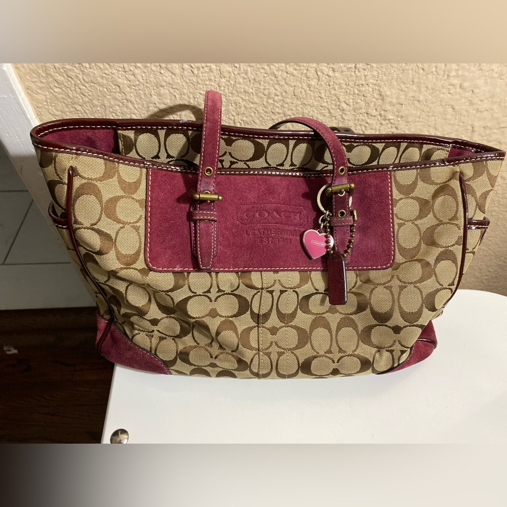 Coach Tote Handbag G040-1442 Suede